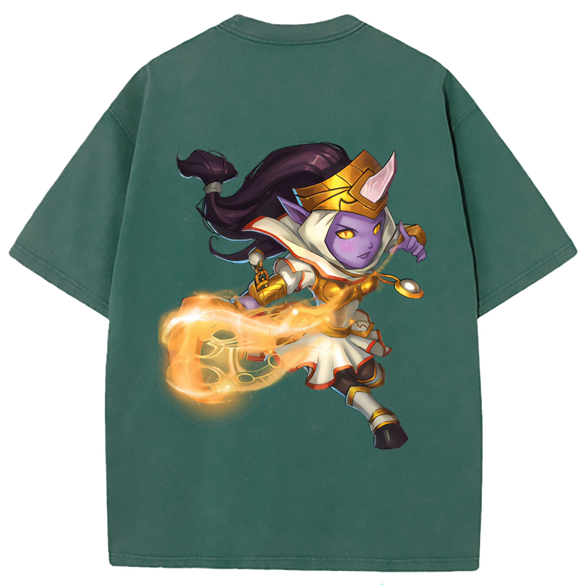 （画像用） リーグ・オブ・レジェンド League of Legends LOL 綿100% ヴィンテージ風 半袖Tシャツ（背面プリント）